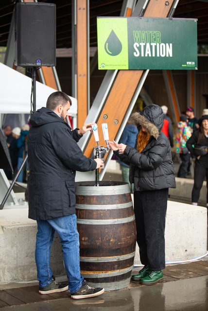 Wine Barrel water dispensing station